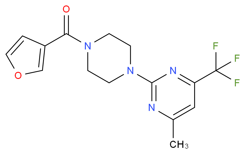 2-[4-(3-furoyl)-1-piperazinyl]-4-methyl-6-(trifluoromethyl)pyrimidine_Molecular_structure_CAS_)