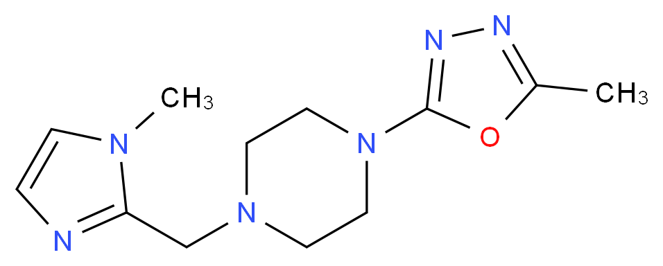 1-[(1-methyl-1H-imidazol-2-yl)methyl]-4-(5-methyl-1,3,4-oxadiazol-2-yl)piperazine_Molecular_structure_CAS_)