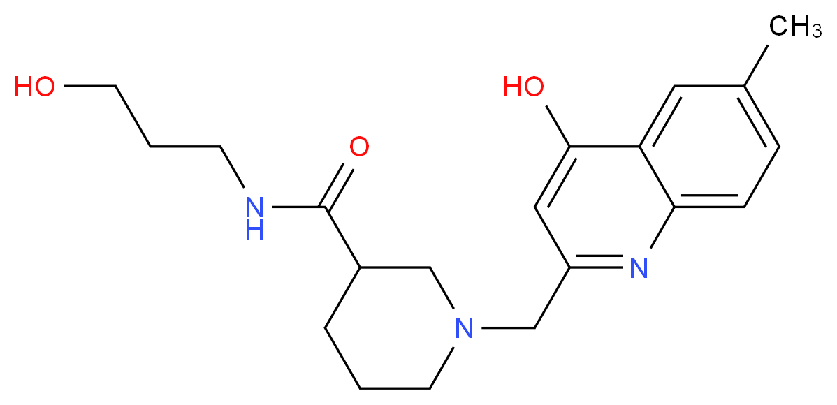 1-[(4-hydroxy-6-methylquinolin-2-yl)methyl]-N-(3-hydroxypropyl)piperidine-3-carboxamide_Molecular_structure_CAS_)
