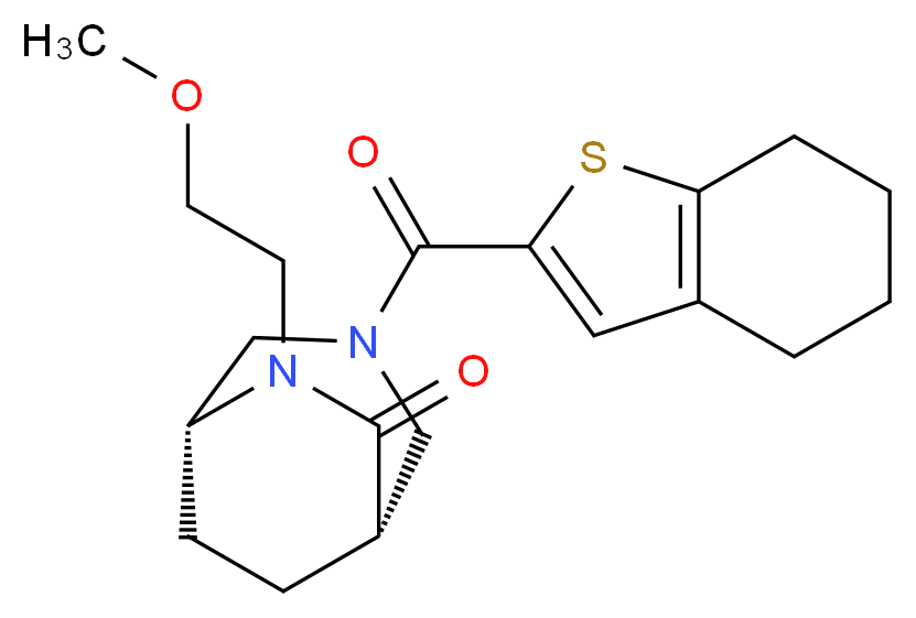 (1S*,5R*)-6-(2-methoxyethyl)-3-(4,5,6,7-tetrahydro-1-benzothien-2-ylcarbonyl)-3,6-diazabicyclo[3.2.2]nonan-7-one_Molecular_structure_CAS_)
