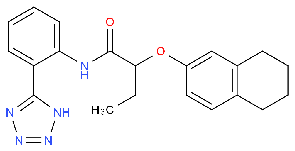 2-(5,6,7,8-tetrahydronaphthalen-2-yloxy)-N-[2-(1H-tetrazol-5-yl)phenyl]butanamide_Molecular_structure_CAS_)