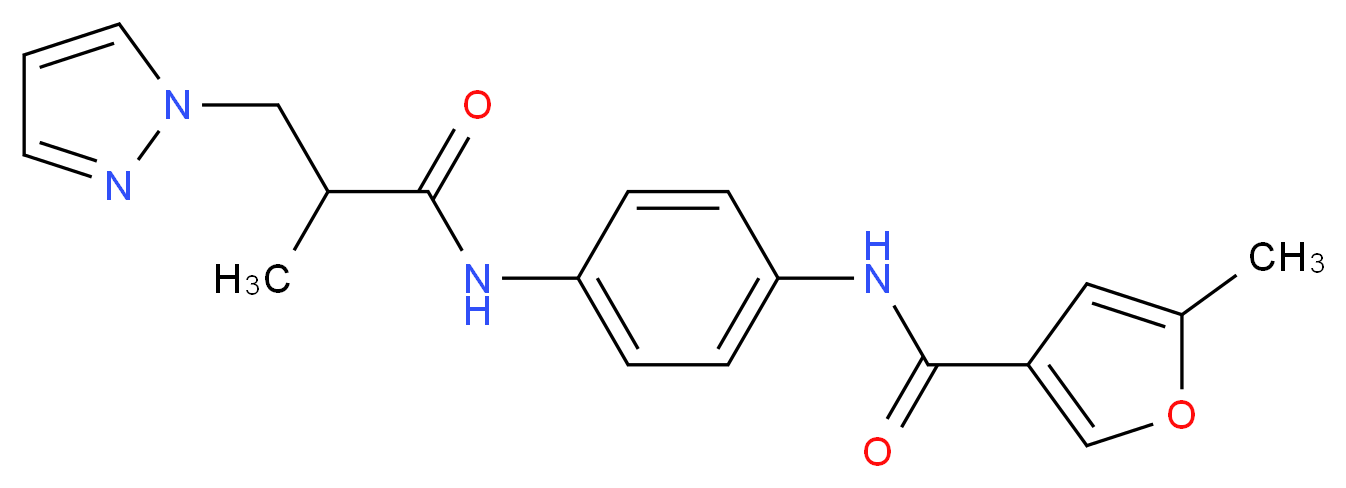 5-methyl-N-(4-{[2-methyl-3-(1H-pyrazol-1-yl)propanoyl]amino}phenyl)-3-furamide_Molecular_structure_CAS_)