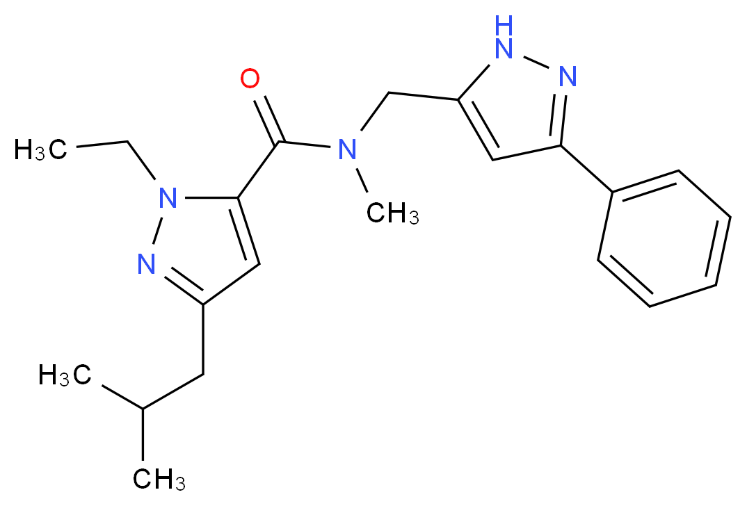 1-ethyl-3-isobutyl-N-methyl-N-[(3-phenyl-1H-pyrazol-5-yl)methyl]-1H-pyrazole-5-carboxamide_Molecular_structure_CAS_)