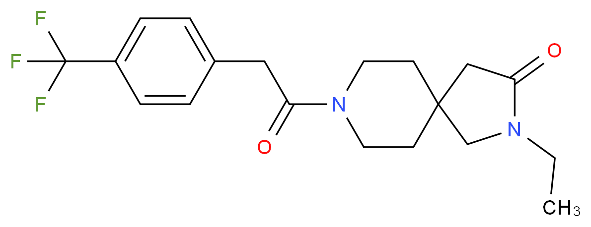 2-ethyl-8-{[4-(trifluoromethyl)phenyl]acetyl}-2,8-diazaspiro[4.5]decan-3-one_Molecular_structure_CAS_)
