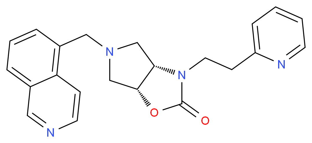 (3aS*,6aR*)-5-(5-isoquinolinylmethyl)-3-[2-(2-pyridinyl)ethyl]hexahydro-2H-pyrrolo[3,4-d][1,3]oxazol-2-one_Molecular_structure_CAS_)