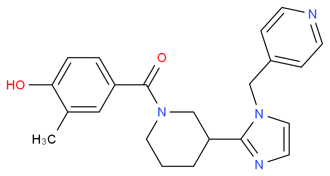 2-methyl-4-({3-[1-(pyridin-4-ylmethyl)-1H-imidazol-2-yl]piperidin-1-yl}carbonyl)phenol_Molecular_structure_CAS_)