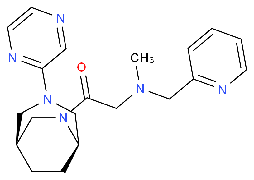 N-methyl-2-oxo-2-[(1S*,5R*)-3-(2-pyrazinyl)-3,6-diazabicyclo[3.2.2]non-6-yl]-N-(2-pyridinylmethyl)ethanamine_Molecular_structure_CAS_)