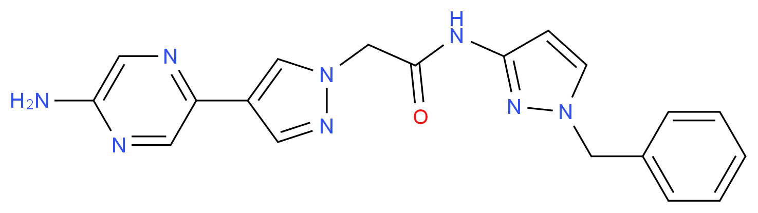 2-[4-(5-aminopyrazin-2-yl)-1H-pyrazol-1-yl]-N-(1-benzyl-1H-pyrazol-3-yl)acetamide_Molecular_structure_CAS_)