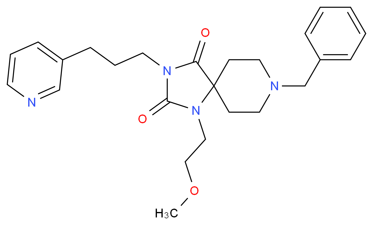 8-benzyl-1-(2-methoxyethyl)-3-[3-(3-pyridinyl)propyl]-1,3,8-triazaspiro[4.5]decane-2,4-dione_Molecular_structure_CAS_)