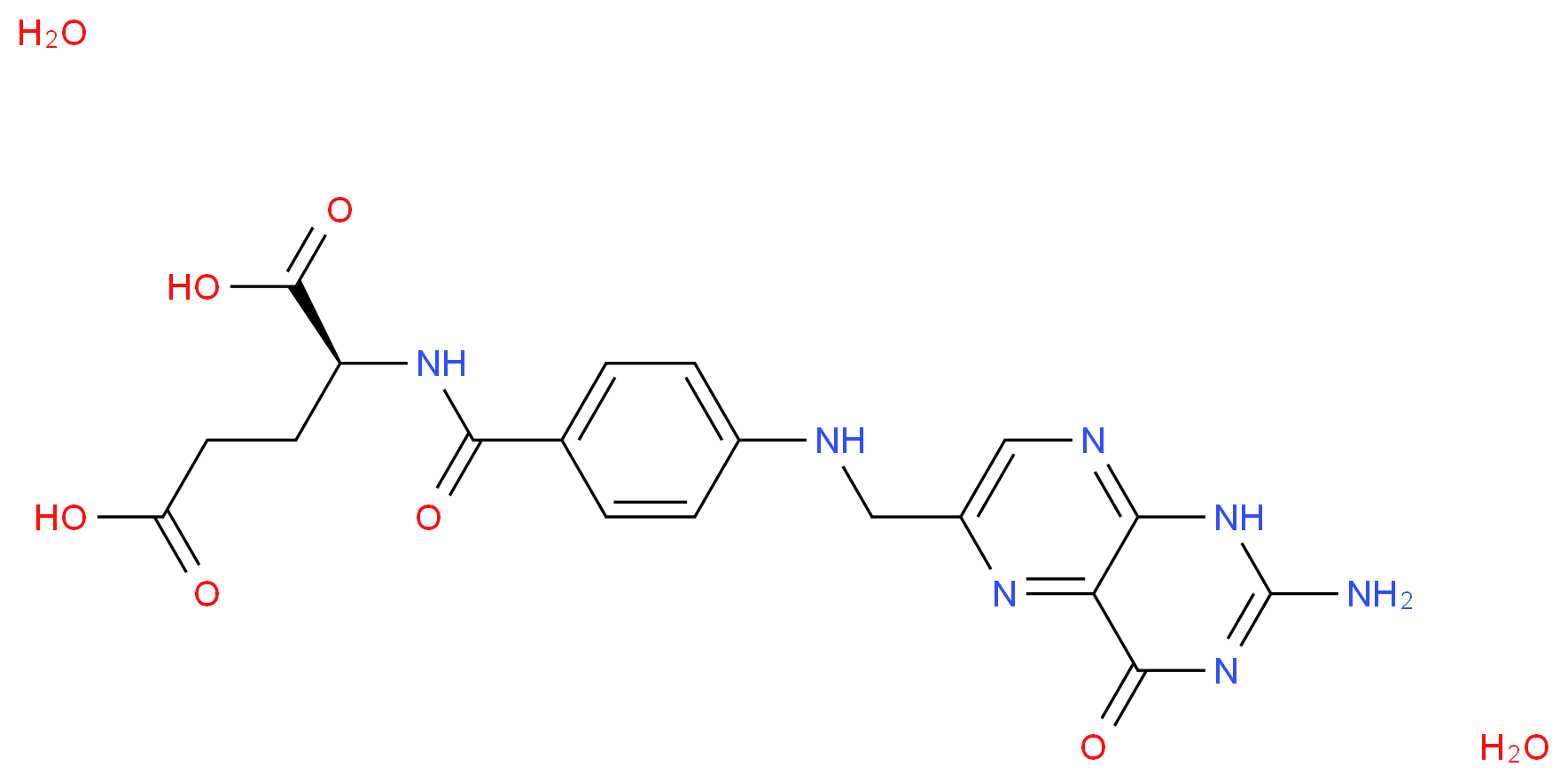 Folic acid dihydrate_Molecular_structure_CAS_75708-92-8)
