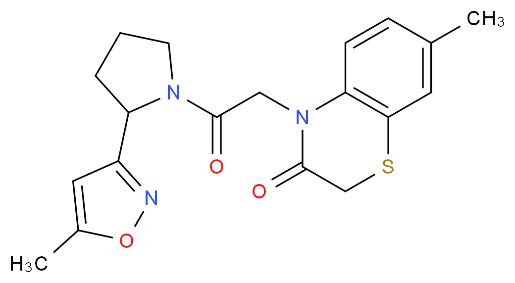 7-methyl-4-{2-[2-(5-methylisoxazol-3-yl)pyrrolidin-1-yl]-2-oxoethyl}-2H-1,4-benzothiazin-3(4H)-one_Molecular_structure_CAS_)