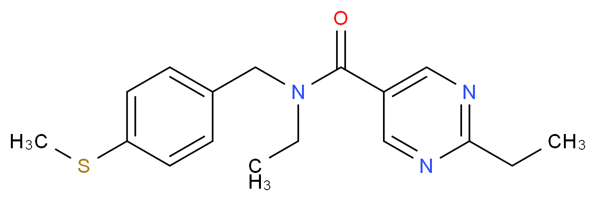 N,2-diethyl-N-[4-(methylthio)benzyl]-5-pyrimidinecarboxamide_Molecular_structure_CAS_)
