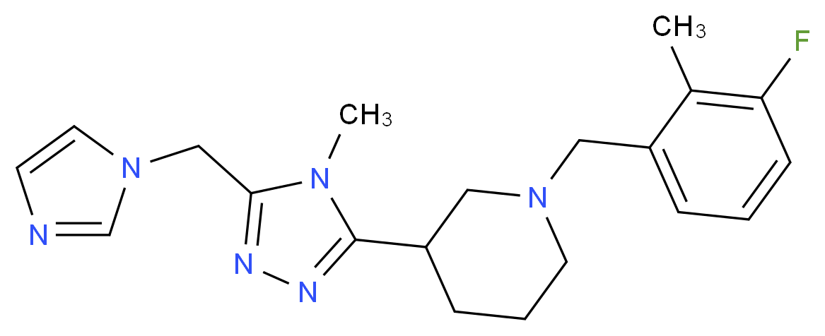 1-(3-fluoro-2-methylbenzyl)-3-[5-(1H-imidazol-1-ylmethyl)-4-methyl-4H-1,2,4-triazol-3-yl]piperidine_Molecular_structure_CAS_)