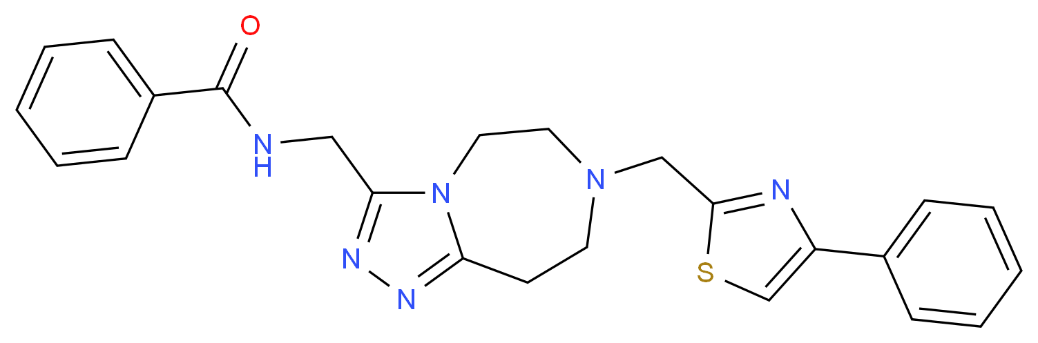 N-({7-[(4-phenyl-1,3-thiazol-2-yl)methyl]-6,7,8,9-tetrahydro-5H-[1,2,4]triazolo[4,3-d][1,4]diazepin-3-yl}methyl)benzamide_Molecular_structure_CAS_)