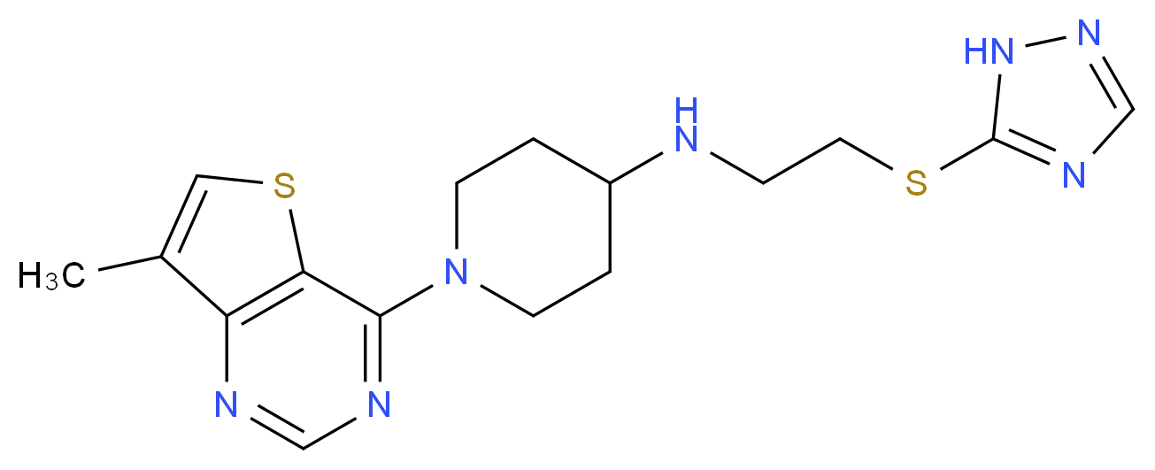 1-(7-methylthieno[3,2-d]pyrimidin-4-yl)-N-[2-(1H-1,2,4-triazol-5-ylthio)ethyl]piperidin-4-amine_Molecular_structure_CAS_)