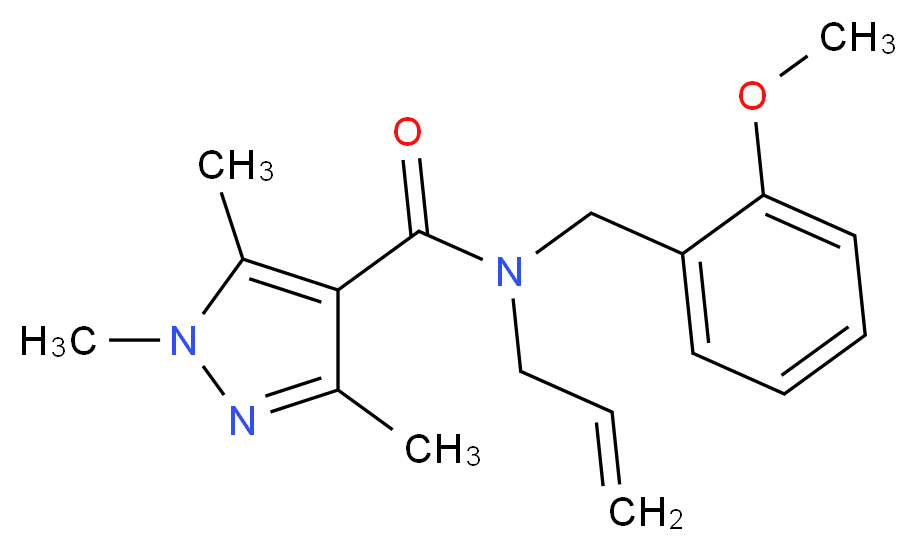 N-allyl-N-(2-methoxybenzyl)-1,3,5-trimethyl-1H-pyrazole-4-carboxamide_Molecular_structure_CAS_)