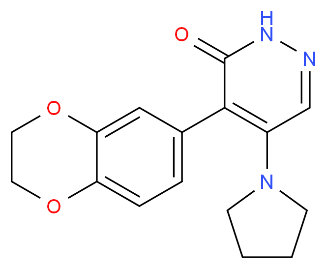 4-(2,3-dihydro-1,4-benzodioxin-6-yl)-5-pyrrolidin-1-ylpyridazin-3(2H)-one_Molecular_structure_CAS_)