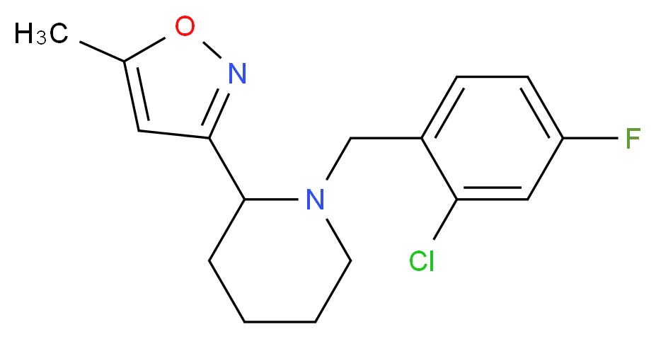 1-(2-chloro-4-fluorobenzyl)-2-(5-methylisoxazol-3-yl)piperidine_Molecular_structure_CAS_)