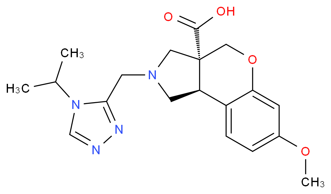 (3aR*,9bR*)-2-[(4-isopropyl-4H-1,2,4-triazol-3-yl)methyl]-7-methoxy-1,2,3,9b-tetrahydrochromeno[3,4-c]pyrrole-3a(4H)-carboxylic acid_Molecular_structure_CAS_)