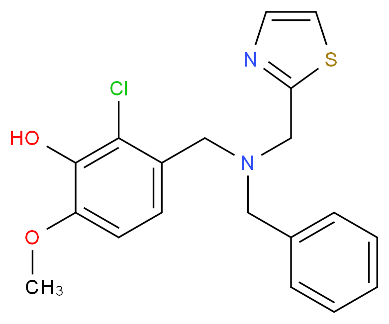 3-{[benzyl(1,3-thiazol-2-ylmethyl)amino]methyl}-2-chloro-6-methoxyphenol_Molecular_structure_CAS_)