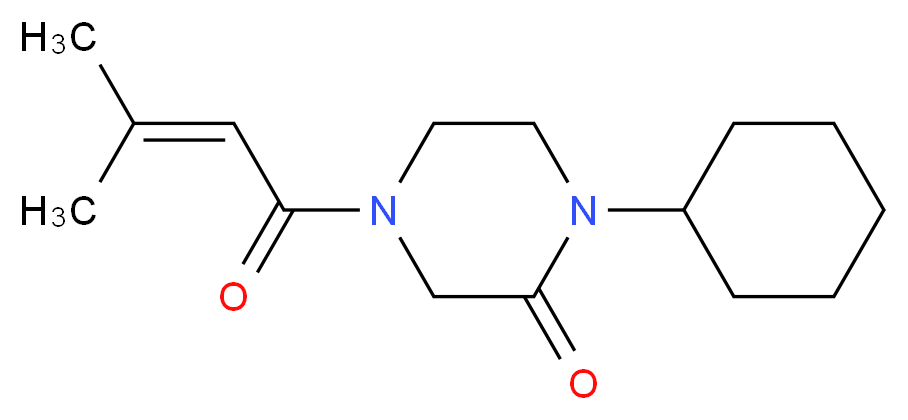 1-cyclohexyl-4-(3-methylbut-2-enoyl)piperazin-2-one_Molecular_structure_CAS_)
