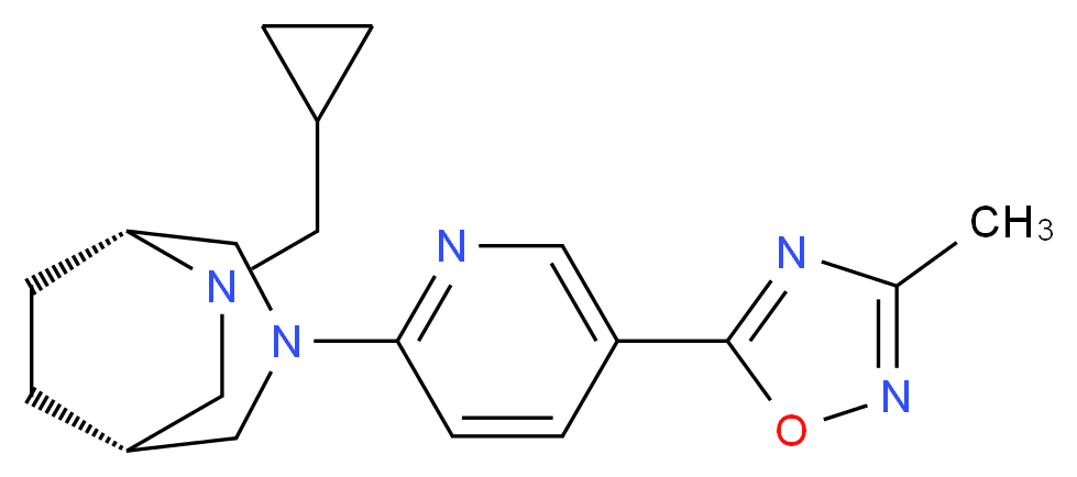 (1R*,5R*)-6-(cyclopropylmethyl)-3-[5-(3-methyl-1,2,4-oxadiazol-5-yl)pyridin-2-yl]-3,6-diazabicyclo[3.2.2]nonane_Molecular_structure_CAS_)