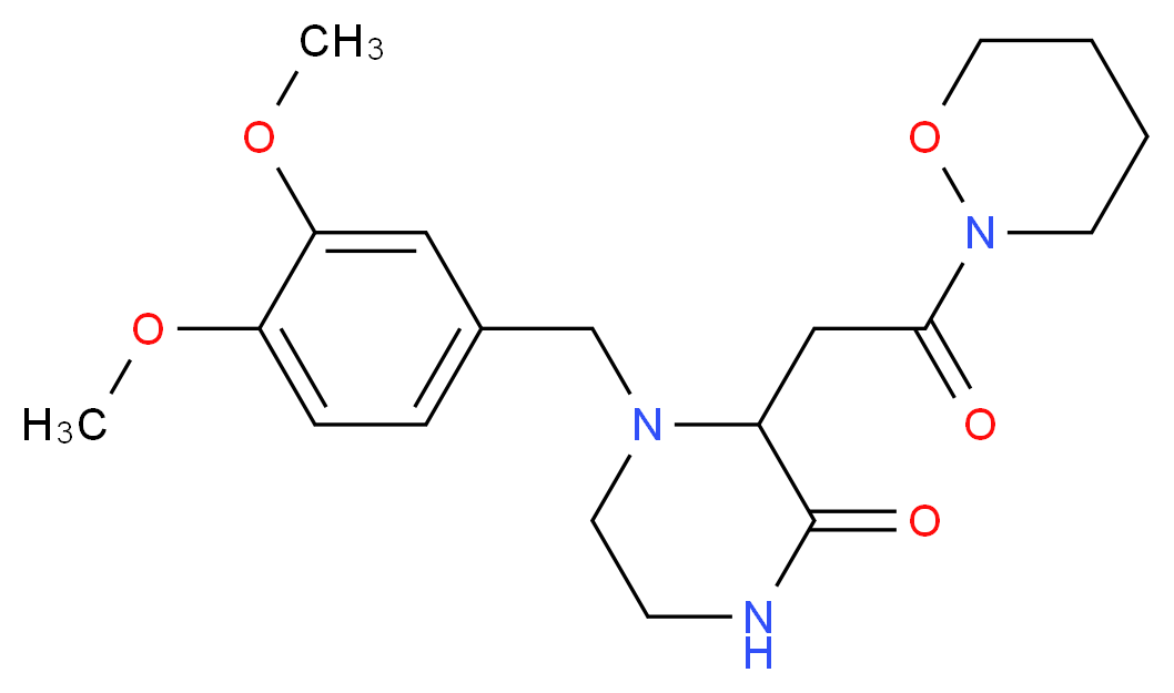 4-(3,4-dimethoxybenzyl)-3-[2-(1,2-oxazinan-2-yl)-2-oxoethyl]-2-piperazinone_Molecular_structure_CAS_)