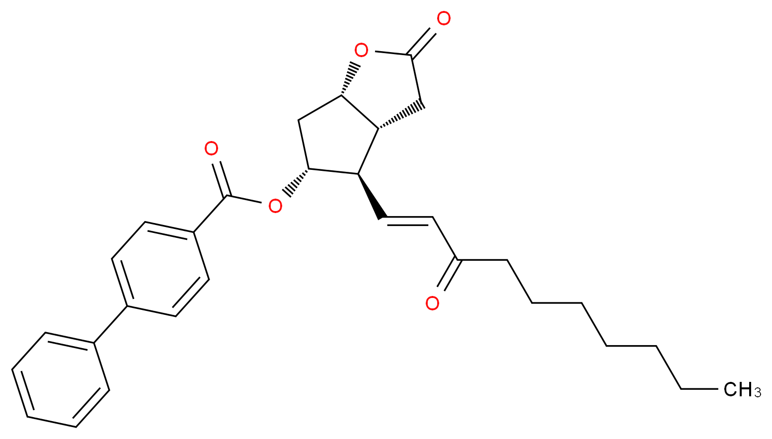 (3aR,4R,5R,6aS)-Hexahydro-5-hydroxy-4-(3-oxo-1-decenyl)-2H-cyclopenta[b]furan-2-one 5-(4-Phenylbenzoate)_Molecular_structure_CAS_39865-76-4)