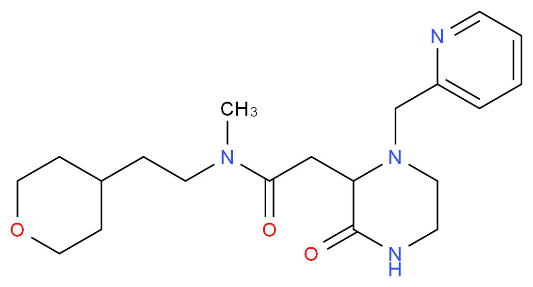 N-methyl-2-[3-oxo-1-(2-pyridinylmethyl)-2-piperazinyl]-N-[2-(tetrahydro-2H-pyran-4-yl)ethyl]acetamide_Molecular_structure_CAS_)