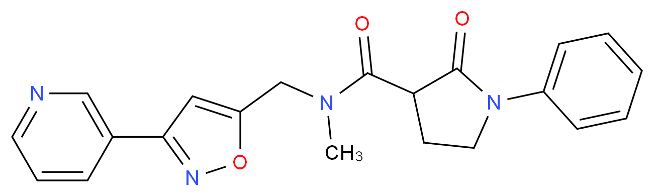 N-methyl-2-oxo-1-phenyl-N-[(3-pyridin-3-ylisoxazol-5-yl)methyl]pyrrolidine-3-carboxamide_Molecular_structure_CAS_)