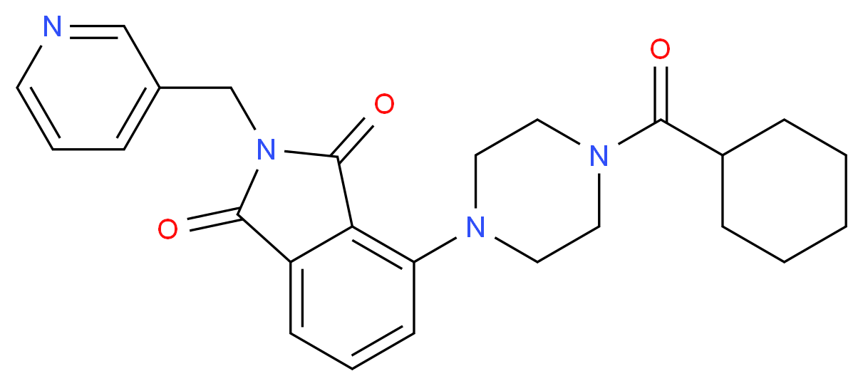 4-[4-(cyclohexylcarbonyl)-1-piperazinyl]-2-(3-pyridinylmethyl)-1H-isoindole-1,3(2H)-dione_Molecular_structure_CAS_)