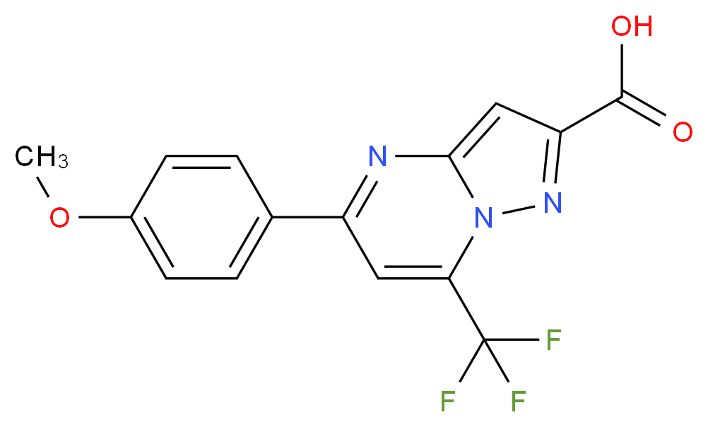 5-(4-Methoxyphenyl)-7-(trifluoromethyl)pyrazolo-[1,5-a]pyrimidine-2-carboxylic acid_Molecular_structure_CAS_)