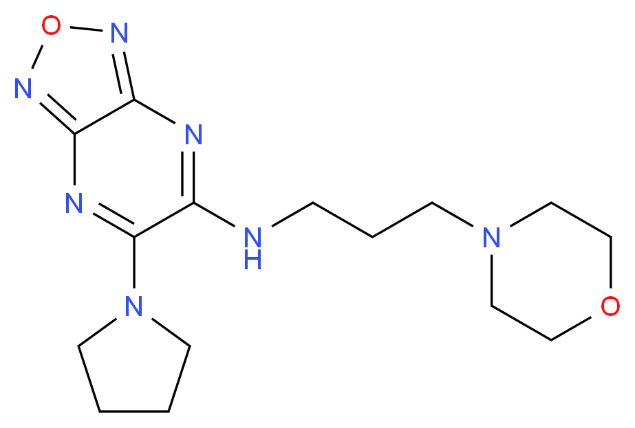 N-[3-(4-morpholinyl)propyl]-6-(1-pyrrolidinyl)[1,2,5]oxadiazolo[3,4-b]pyrazin-5-amine_Molecular_structure_CAS_)