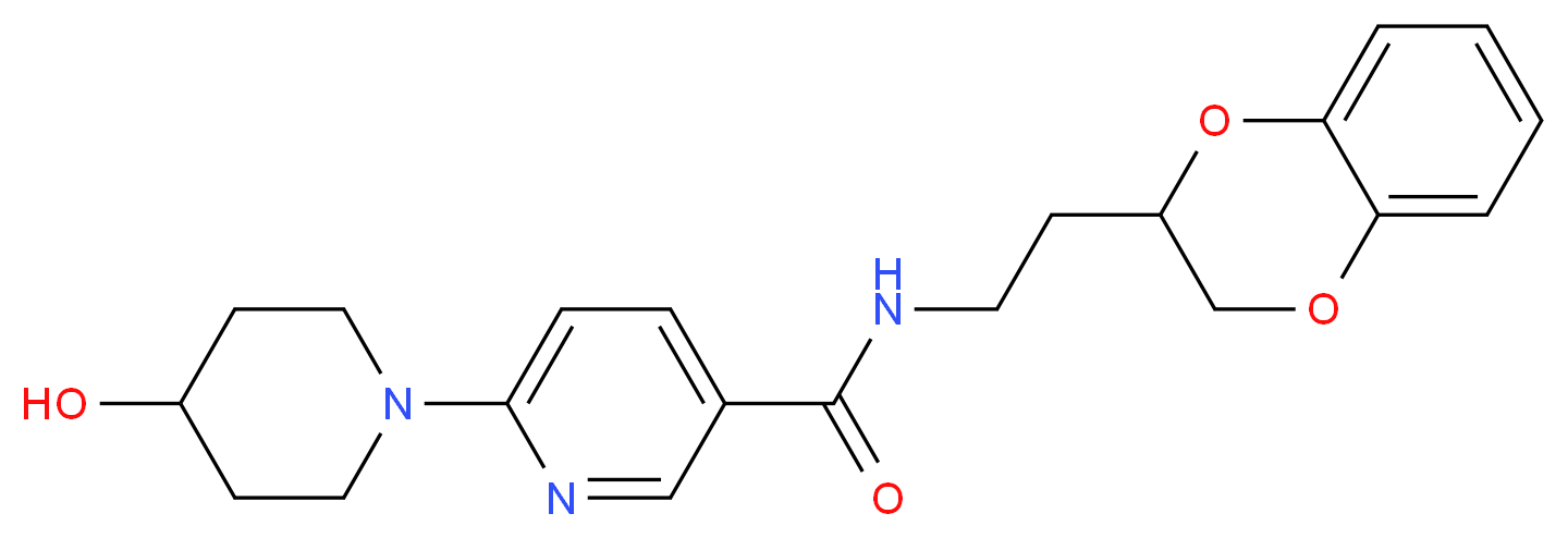 N-[2-(2,3-dihydro-1,4-benzodioxin-2-yl)ethyl]-6-(4-hydroxy-1-piperidinyl)nicotinamide_Molecular_structure_CAS_)