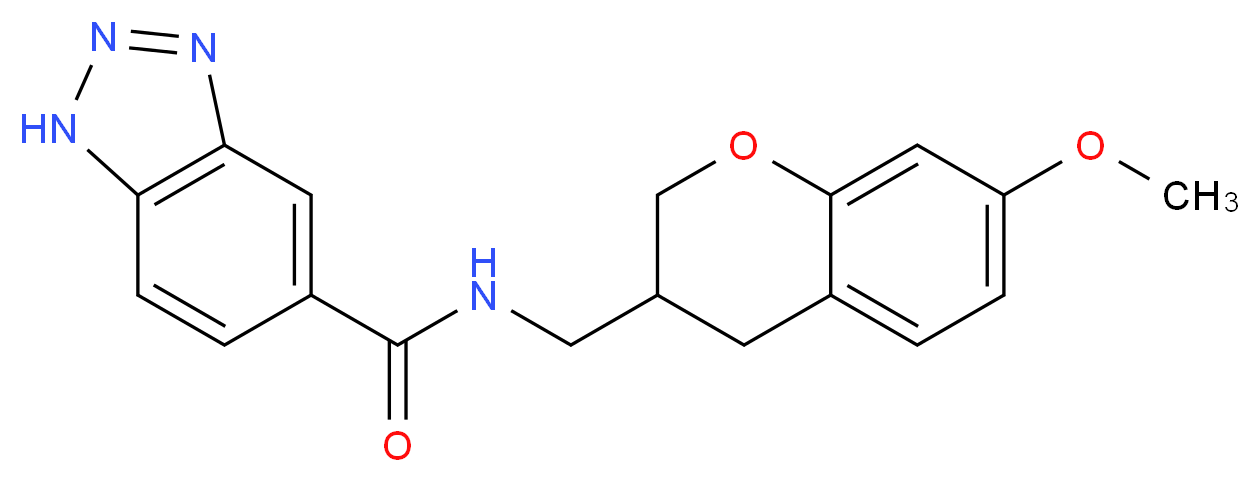 N-[(7-methoxy-3,4-dihydro-2H-chromen-3-yl)methyl]-1H-1,2,3-benzotriazole-5-carboxamide_Molecular_structure_CAS_)