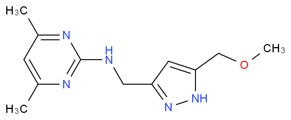 N-{[5-(methoxymethyl)-1H-pyrazol-3-yl]methyl}-4,6-dimethyl-2-pyrimidinamine_Molecular_structure_CAS_)