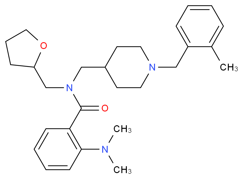 2-(dimethylamino)-N-{[1-(2-methylbenzyl)-4-piperidinyl]methyl}-N-(tetrahydro-2-furanylmethyl)benzamide_Molecular_structure_CAS_)