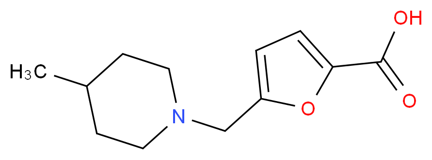 5-(4-Methyl-piperidin-1-ylmethyl)-furan-2-carboxylic acid_Molecular_structure_CAS_)