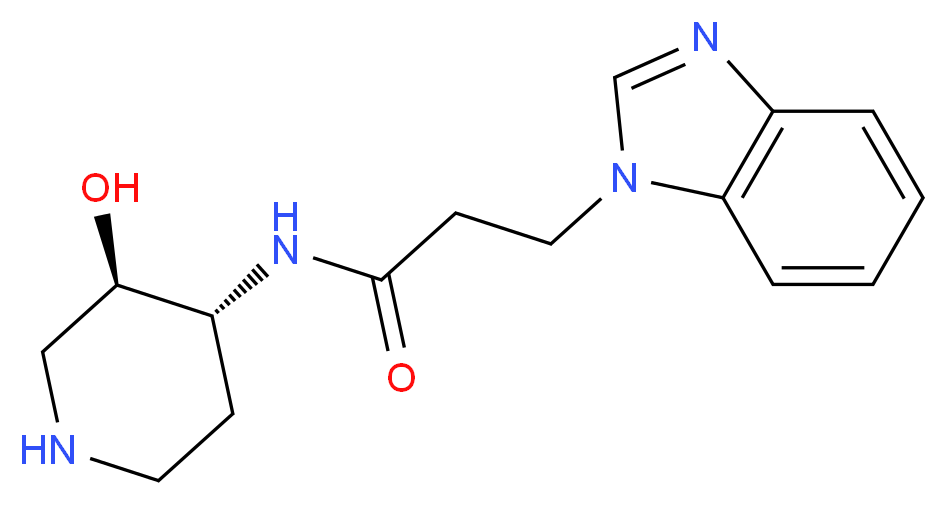 3-(1H-benzimidazol-1-yl)-N-[(3R*,4R*)-3-hydroxypiperidin-4-yl]propanamide_Molecular_structure_CAS_)