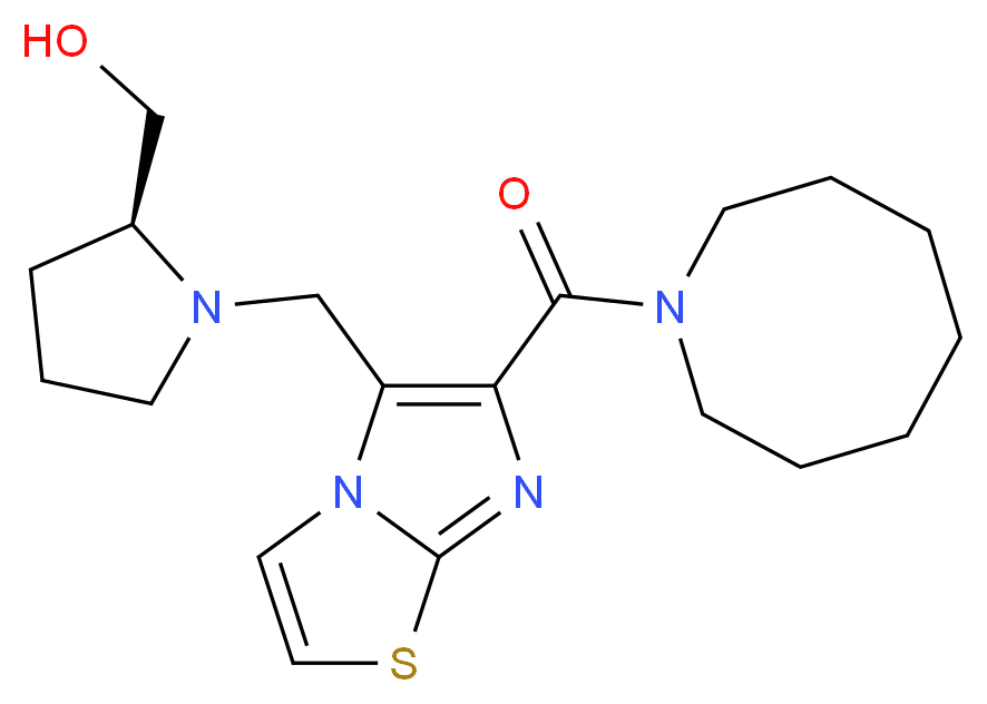 ((2S)-1-{[6-(1-azocanylcarbonyl)imidazo[2,1-b][1,3]thiazol-5-yl]methyl}-2-pyrrolidinyl)methanol_Molecular_structure_CAS_)