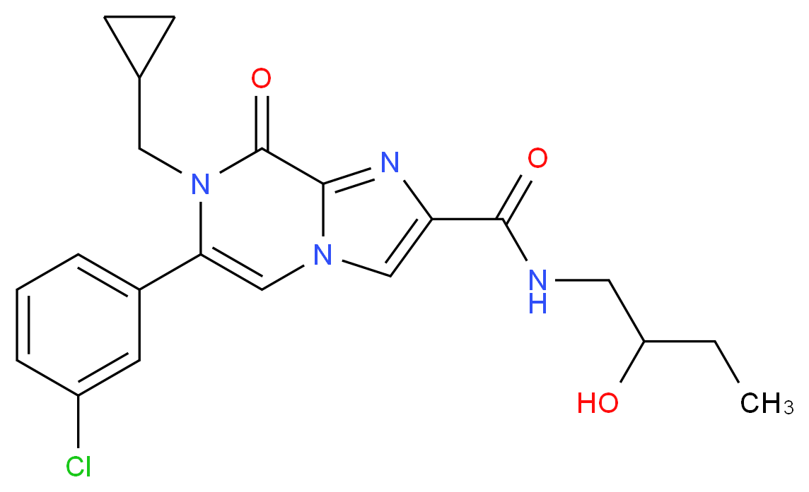 6-(3-chlorophenyl)-7-(cyclopropylmethyl)-N-(2-hydroxybutyl)-8-oxo-7,8-dihydroimidazo[1,2-a]pyrazine-2-carboxamide_Molecular_structure_CAS_)