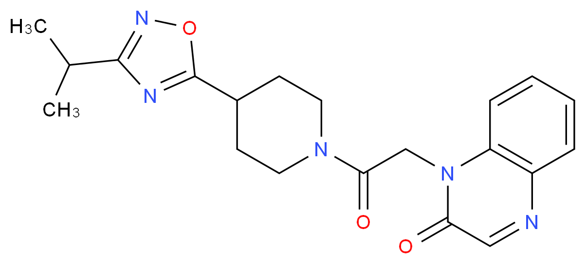 1-{2-[4-(3-isopropyl-1,2,4-oxadiazol-5-yl)piperidin-1-yl]-2-oxoethyl}quinoxalin-2(1H)-one_Molecular_structure_CAS_)