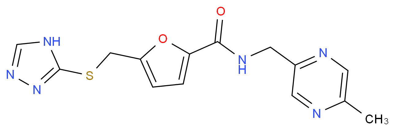 N-[(5-methylpyrazin-2-yl)methyl]-5-[(4H-1,2,4-triazol-3-ylthio)methyl]-2-furamide_Molecular_structure_CAS_)