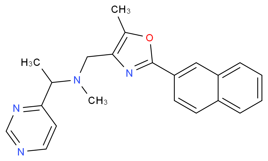 N-methyl-N-{[5-methyl-2-(2-naphthyl)-1,3-oxazol-4-yl]methyl}-1-(4-pyrimidinyl)ethanamine_Molecular_structure_CAS_)