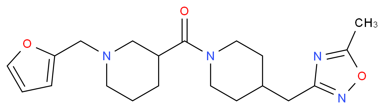 1-(2-furylmethyl)-3-({4-[(5-methyl-1,2,4-oxadiazol-3-yl)methyl]-1-piperidinyl}carbonyl)piperidine_Molecular_structure_CAS_)