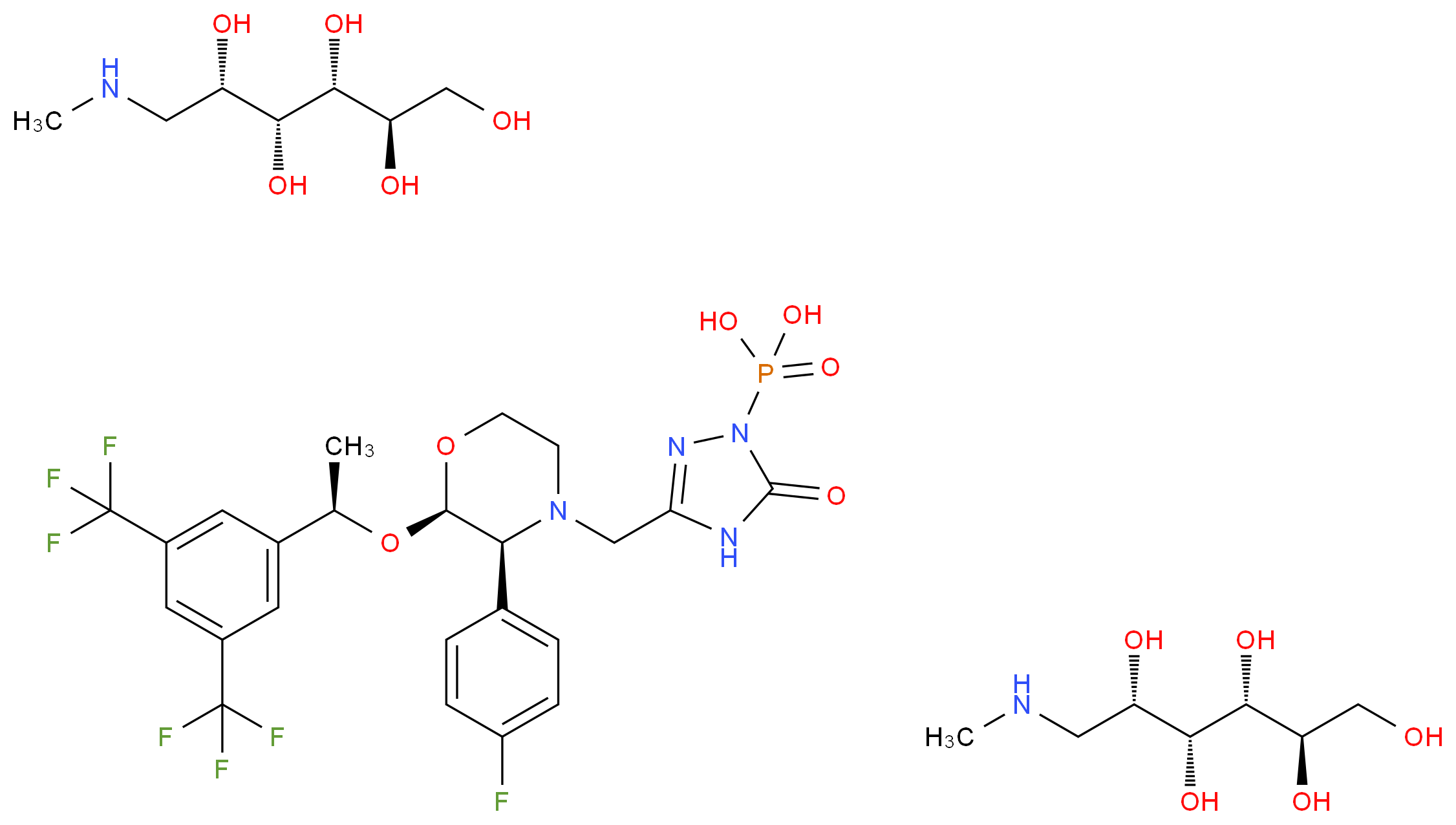 Fosaprepitant dimeglumine_Molecular_structure_CAS_265121-04-8)
