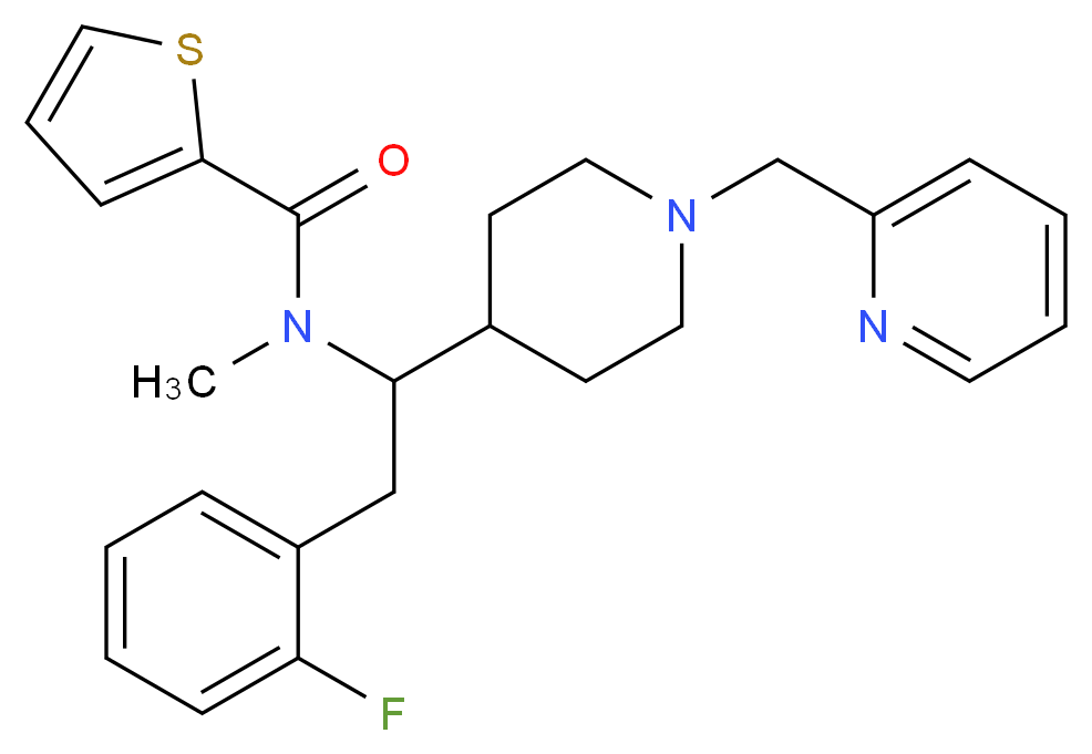 N-{2-(2-fluorophenyl)-1-[1-(2-pyridinylmethyl)-4-piperidinyl]ethyl}-N-methyl-2-thiophenecarboxamide_Molecular_structure_CAS_)