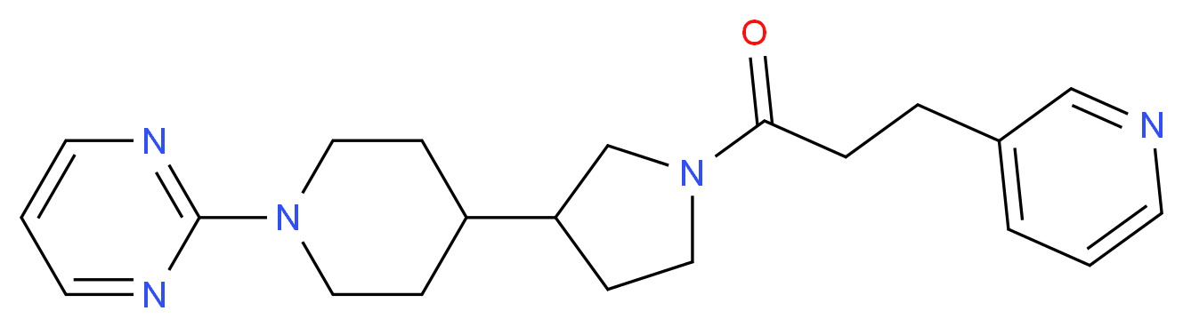 2-(4-{1-[3-(3-pyridinyl)propanoyl]-3-pyrrolidinyl}-1-piperidinyl)pyrimidine_Molecular_structure_CAS_)