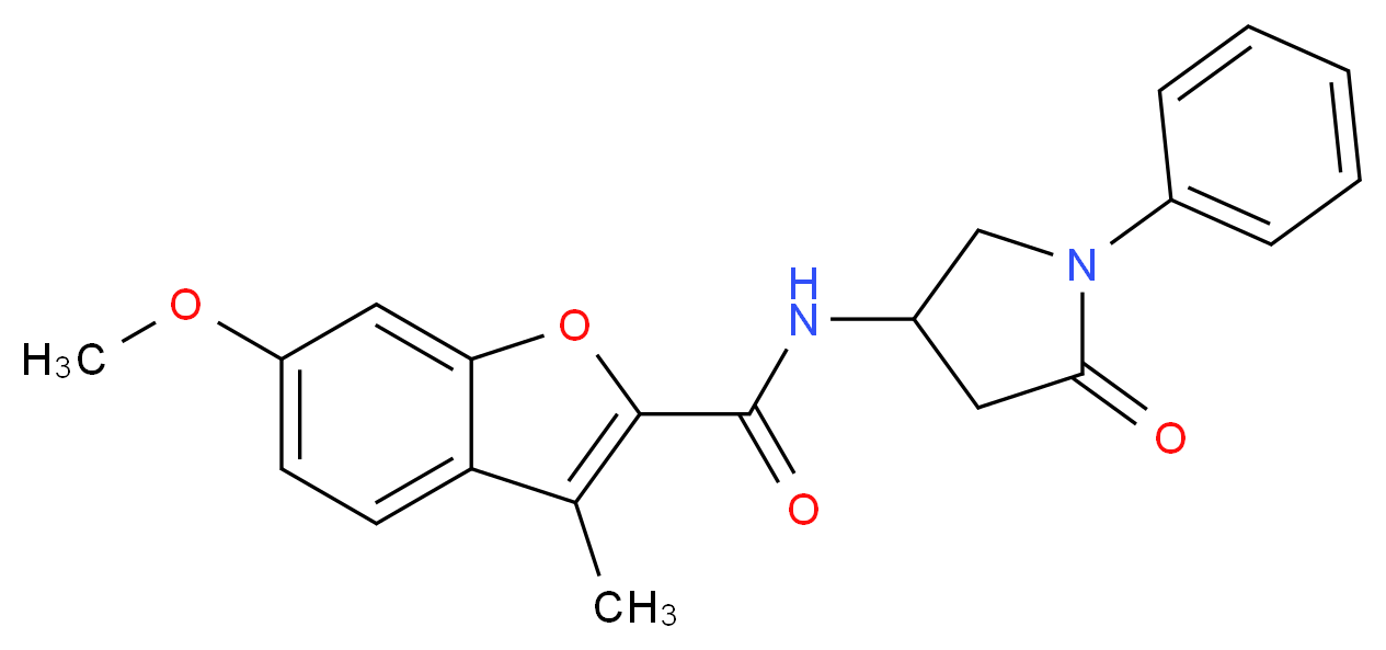 6-methoxy-3-methyl-N-(5-oxo-1-phenyl-3-pyrrolidinyl)-1-benzofuran-2-carboxamide_Molecular_structure_CAS_)