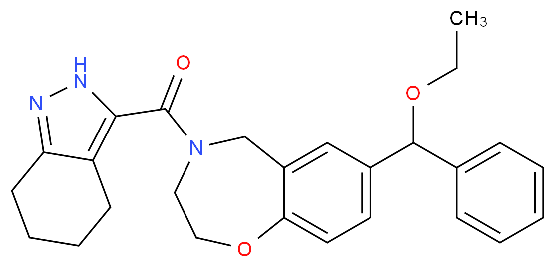 7-[ethoxy(phenyl)methyl]-4-(4,5,6,7-tetrahydro-2H-indazol-3-ylcarbonyl)-2,3,4,5-tetrahydro-1,4-benzoxazepine_Molecular_structure_CAS_)